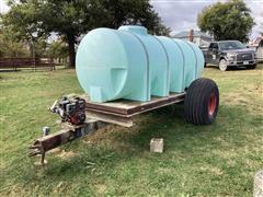 1,000 Gallon Liquid Fertilizer/ Water Tank On Trailer 