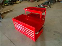 US General Toolbox W/Assorted Tools & Roll Around Shop Cart 