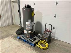 Rheem Natural Gas Water Heater, Battery Charger & Receiver Hitch 