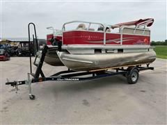 2014 Sun Tracker Bass Buggy 16 DLX Pontoon W/Outboard Motor & Trailer 