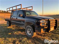 2003 Chevrolet Silverado 2500 HD 4x4 Crew Cab Flatbed Pickup 