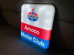 Amoco Motor Club Vintage Gas Station Sign W/ Light Kit 
