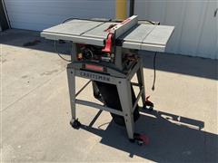 Craftsman 3.0 10” Table Saw On 4 Wheel Cart 