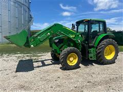 2016 John Deere 6110M MFWD Tractor W/ 620R Loader 