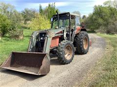 1995 Massey Ferguson 393 MFWD Tractor W/Quicke Loader & Box Scraper 