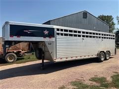 2020 TravAlum GSTK24 T/A Aluminum Livestock Trailer 