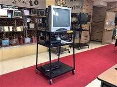 Durabrand TV W/Stand, DVD Player, & VCR 