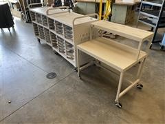 Metal Computer Desk & Storage Carts 