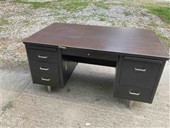 5’ X 3’ Metal Desk W/6 Drawers 