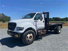 2002 Ford F650 Superduty S/A Flatbed Truck 