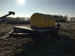 1976 Impl 8X18 T/A Flatbed Trailer W/Tank & Engine 