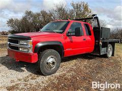 1997 Chevrolet 3500 4x4 Extended Cab Flatbed Pickup 