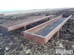 Macksteel 20' Steel Cattle Feed Bunks 