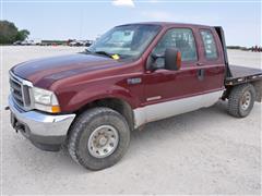 2004 Ford F250 XLT 4x4 Extended Cab Flatbed Pickup 
