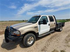 1999 Ford F350 Super Duty 4x4 Crew Cab Flatbed Pickup 