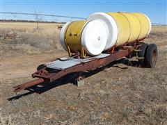 Homemade Farm Trailer W/1000 Gallon Tank & 200 Gallon Tank 