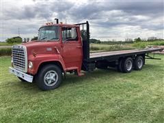 1980 Ford LN7000 T/A Flatbed Recovery Truck W/Tilting Tailboard & Winch 