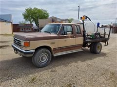 1990 Ford F250XLT Lariat 4x4 Extended Cab Dually Flatbed Sprayer Pickup 