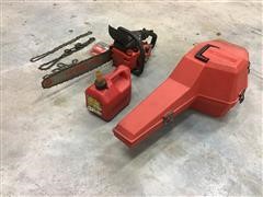 Homelite 245 Chain Saw W/Case & Gas Can 