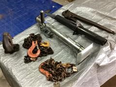 Pintle Hitch, Trailer Jack, Pipe Wrench & Lifting Chains 