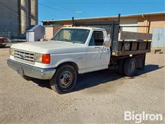 1990 Ford F350 2WD Flatbed Dually Pickup 