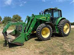 2008 John Deere 7330 Premium MFWD Tractor W/741 Self-Leveling Grapple Loader 