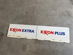 Exxon Plus Vintage Metal Gas Pump Sign 