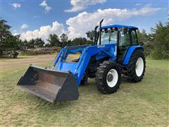 2001 New Holland TS100 MFWD Tractor W/Loader 