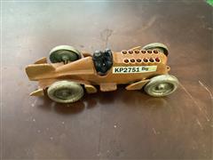 Hubley Cast Iron Boat Tail Race Car W/mechanical V12 Cylinders 