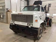 1989 GMC C7000 TopKick S/A Flatbed Truck W/National Knuckle Boom 