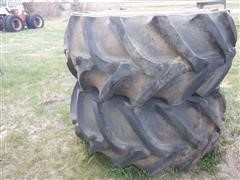 Firestone Champion Spade Grip 30.5x32 Rice Tires On John Deere Rims 