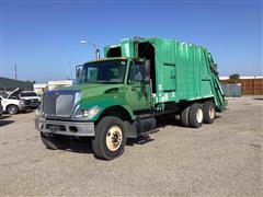 2003 International 7400 T/A Rear Load Garbage Truck 