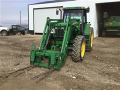 1997 John Deere 7710 MFWD Tractor W/Loader 