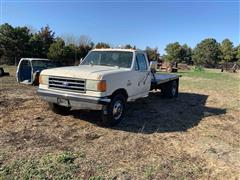 1990 Ford F350 2WD Flatbed Truck 