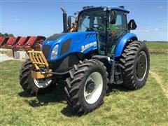 2015 New Holland TS6.130 MFWD Tractor W/Bengal Side-Arm Mower 