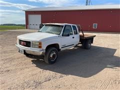 1995 GMC 3500 4x4 Extended Cab Flatbed Pickup 