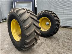 Goodyear 800/70R38 Tires & 10 Bolt Rims 