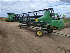 2004 John Deere 625F HydraFlex Platform Header W/Header Trailer 