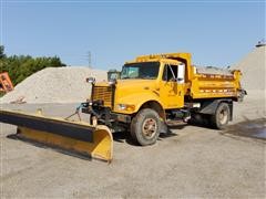 1999 International 4900 S/A Dump Truck W/Plow 