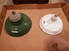 Vintage Porcelain Enamel Light Fixtures 