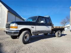 1997 Ford F250 4x4 Extended Cab Flatbed Pickup 