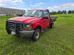 1999 Ford F250 Super Duty 4x4 Flatbed Pickup 