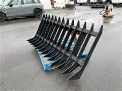 Push Stick Brush Rake 70" Skid Steer Attachment 