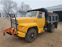 1981 Ford F600 S/A Dump Truck W/10' Snow Plow 