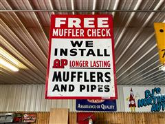 AP Muffler Metal Sign 