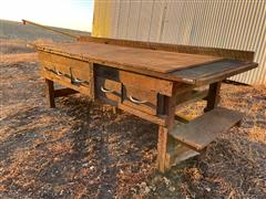 10’ Wooden Shop Bench 