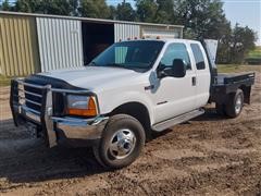 2000 Ford F350 4x4 Extended Cab Dually Flatbed Pickup 