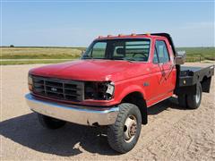 1993 Ford F350 4x4 Flatbed Dually Pickup 