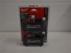 Milwaukee (2) M18 Red Lithium High Output XC6.0 Batteries 