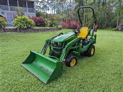 2018 John Deere 1025R MFWD Compact Utility Tractor W/120R Loader 